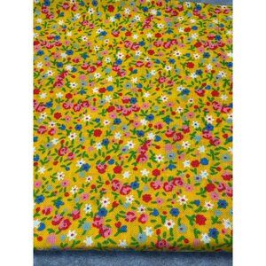 Yellow Floral Cotton Fat Quarter Fabric 18x22" Sewing & Crafts